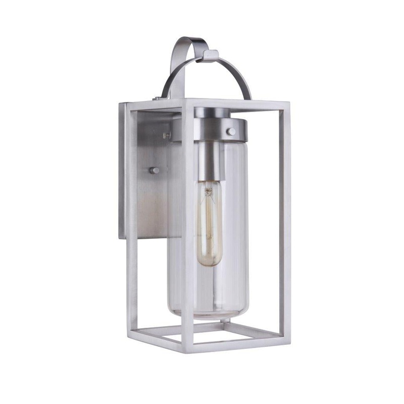 Neo One Light Outdoor Lantern in Satin Aluminum