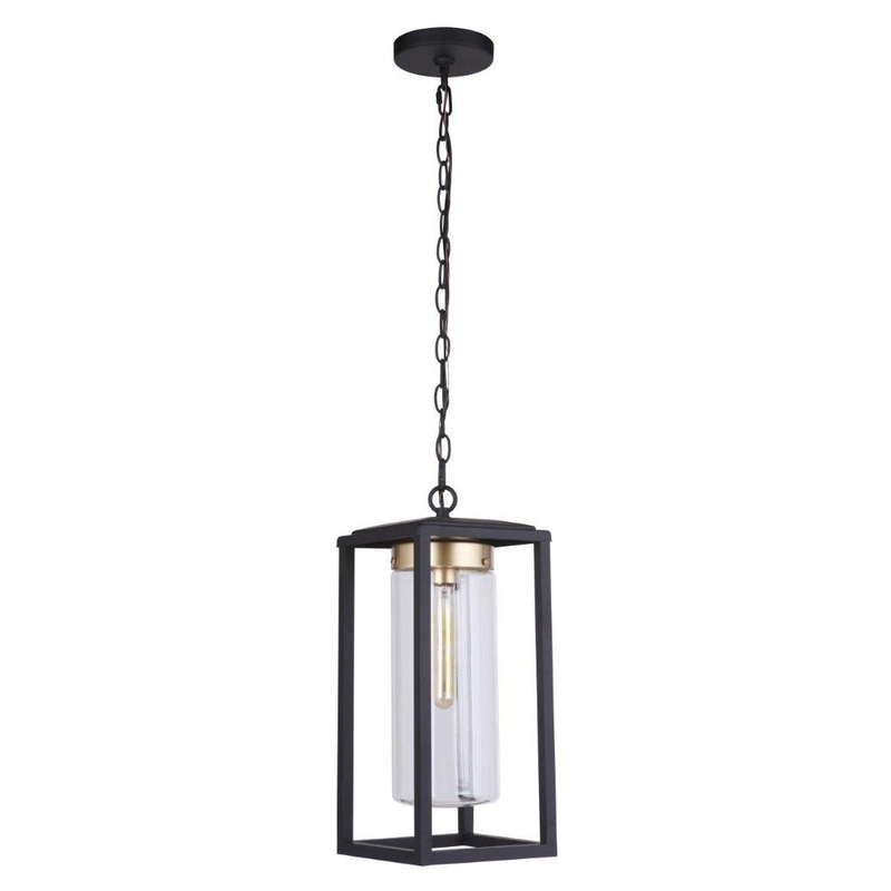 Neo One Light Outdoor Pendant in Midnight Satin Brass