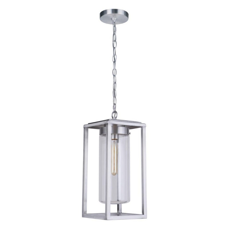 Neo One Light Outdoor Pendant in Satin Aluminum