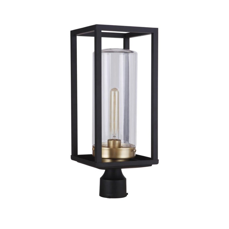 Neo One Light Outdoor Post Mount in Midnight Satin Brass