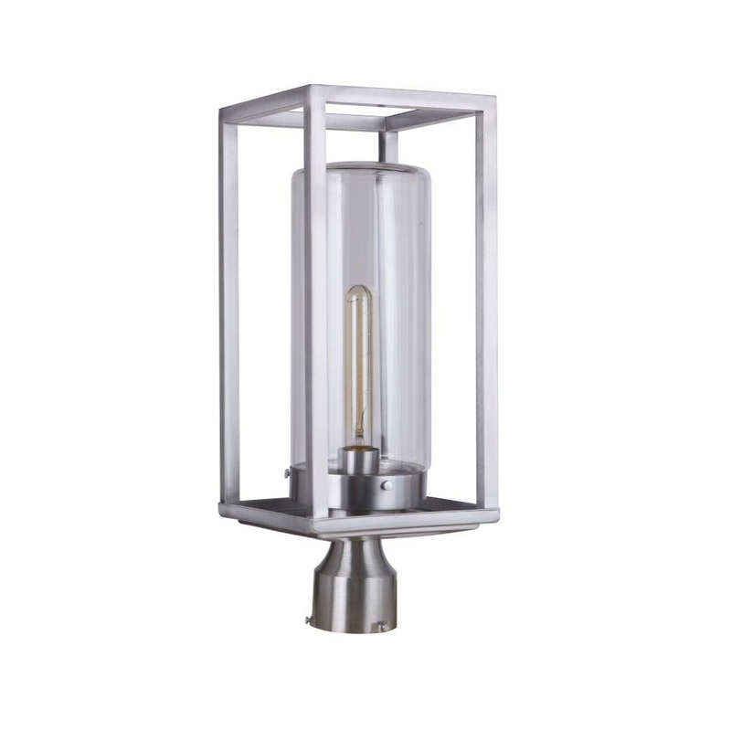 Neo One Light Outdoor Post Mount in Satin Aluminum
