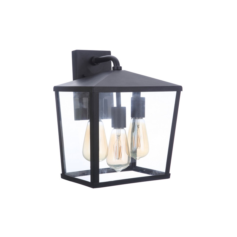Olsen Three Light Outdoor Lantern in Midnight