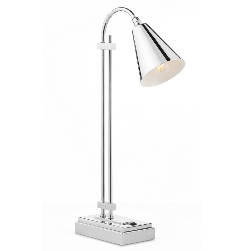 One Light Desk Lamp in Polished Nickel