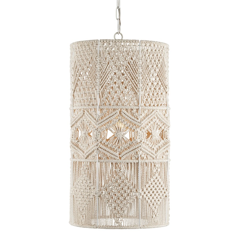 One Light Pendant in Natural/Whitewash