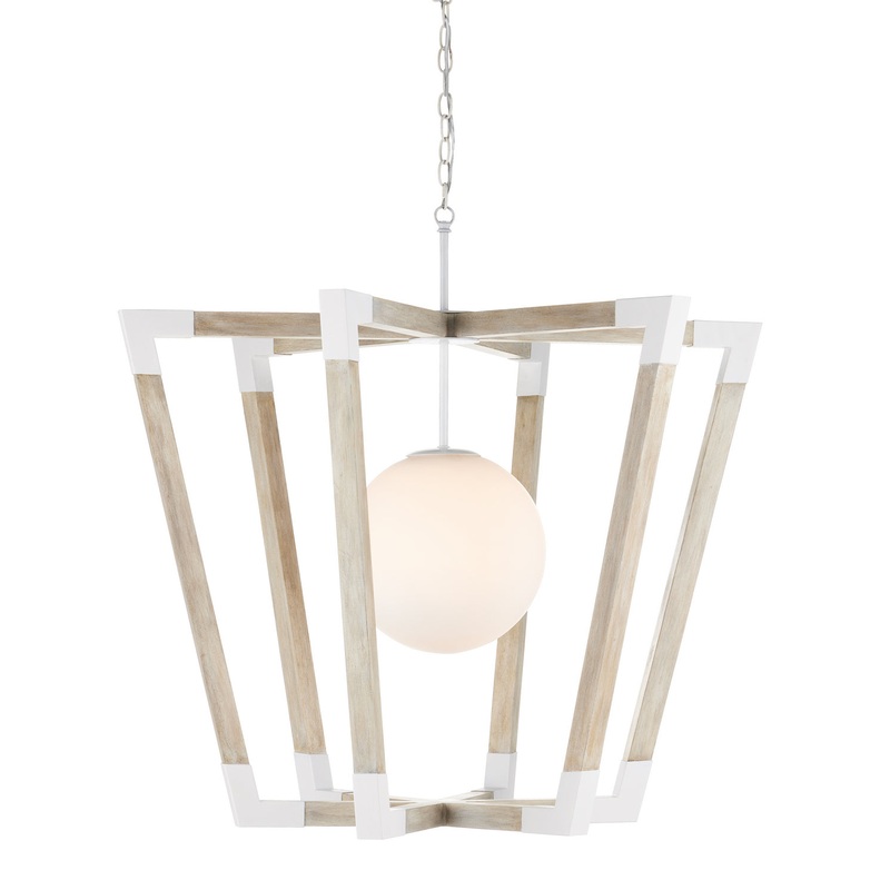 One Light Pendant in Sugar White/Sandstone