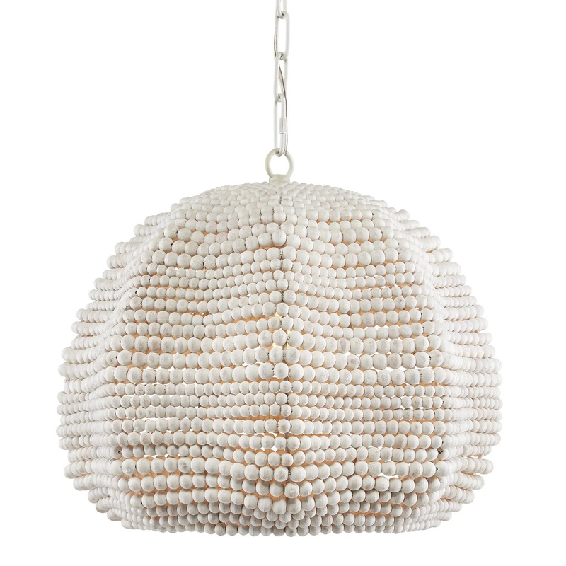One Light Pendant in White/Whitewash