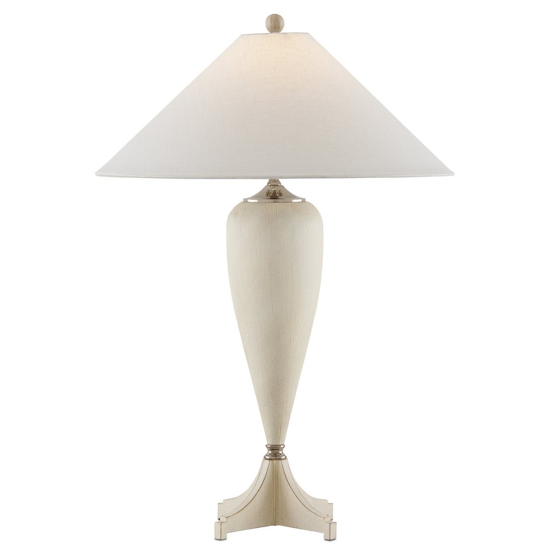 One Light Table Lamp in Whitewash/Polished Nickel