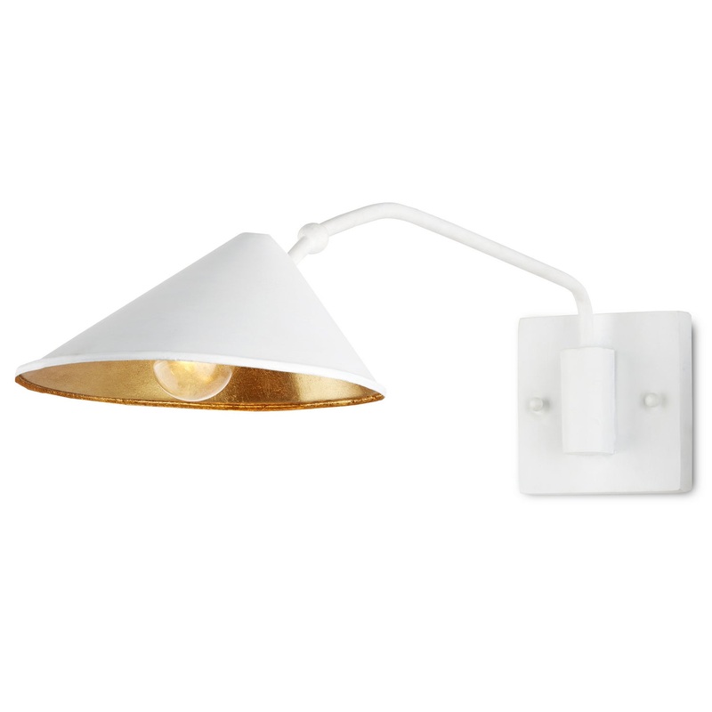One Light Wall Sconce in Gesso White/Gold Leaf