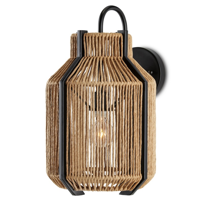 One Light Wall Sconce in Natural/Satin Black
