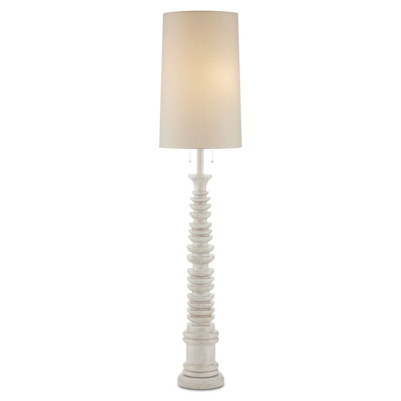 Phyllis Morris Two Light Floor Lamp in Whitewash