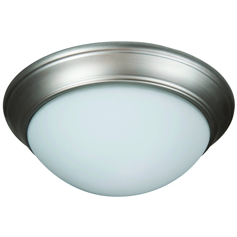 Pro Builder Premium Flush Three Light Flushmount in Brushed Satin Nickel