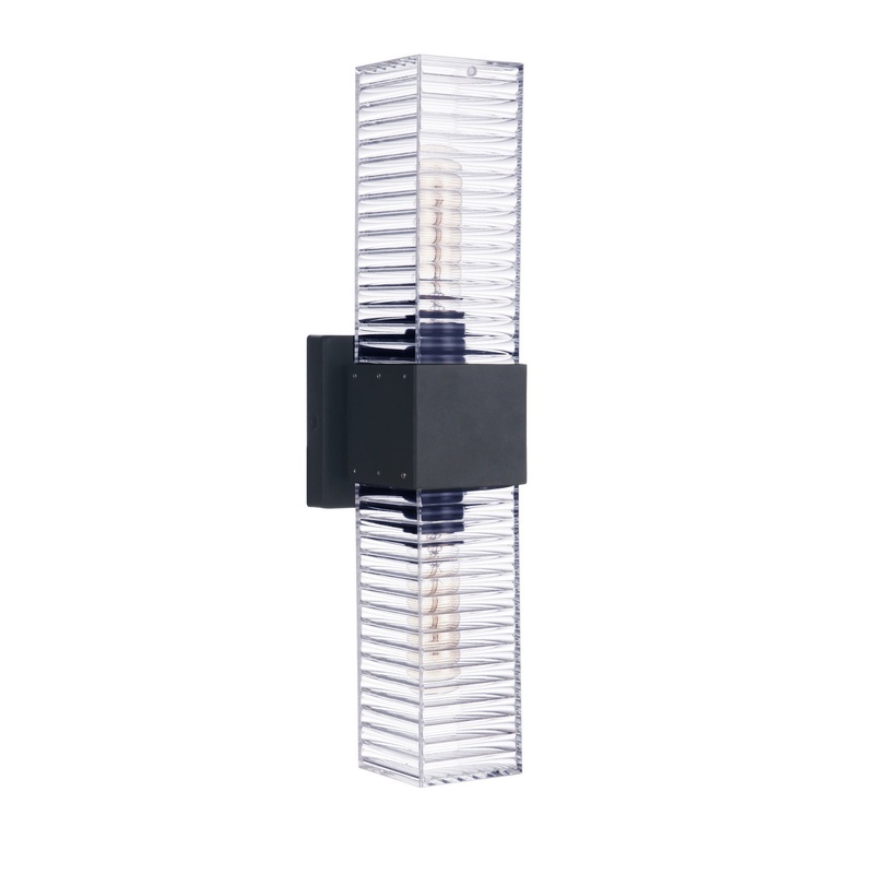 Ridge Two Light Outdoor Lantern in Midnight