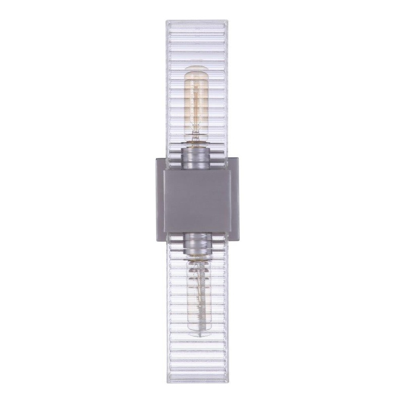 Ridge Two Light Outdoor Lantern in Satin Aluminum