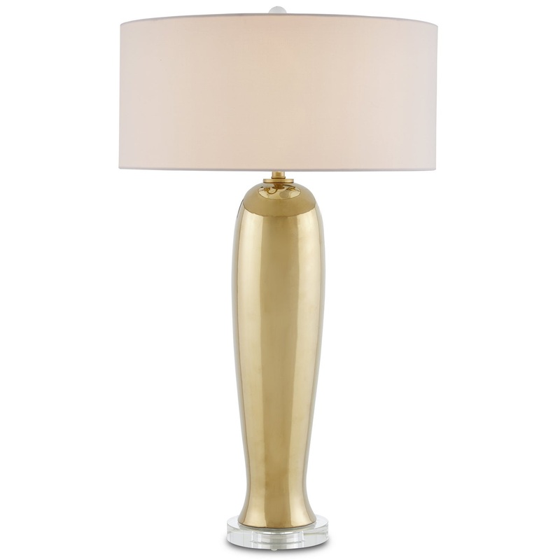 Two Light Table Lamp in Gold/Clear