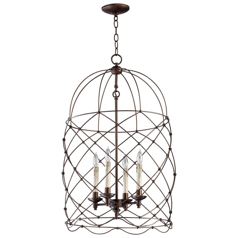 Adel Four Light Pendant in Oiled Bronze