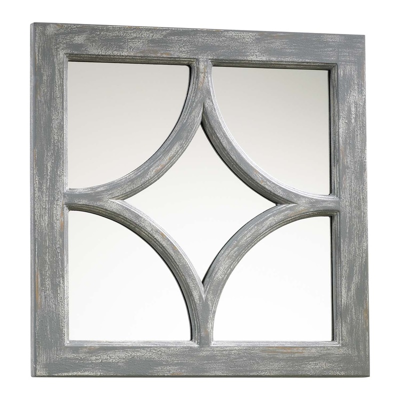 Ashton Mirror in Distressed Gray
