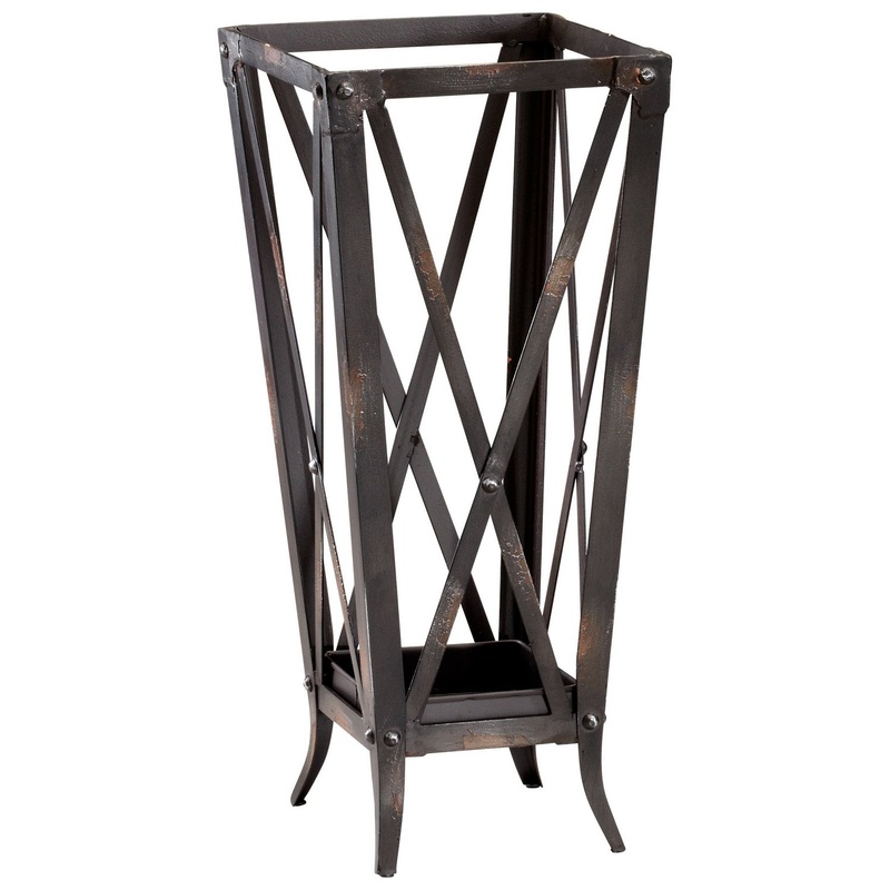 Hacienda Umbrella Stand in Raw Steel