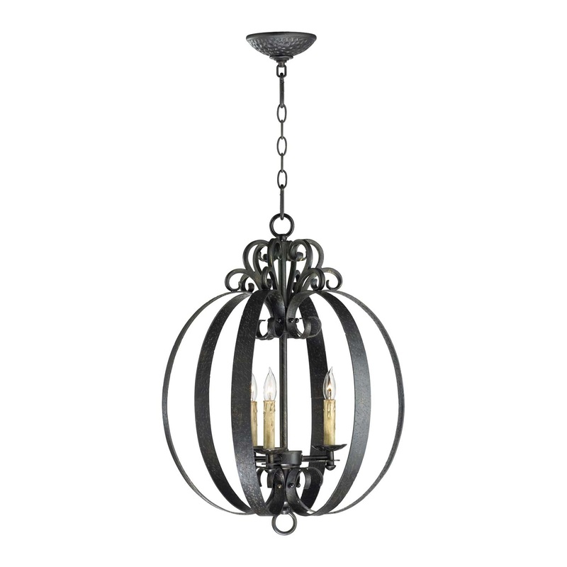 Julian Three Light Pendant in Hammered Bronze