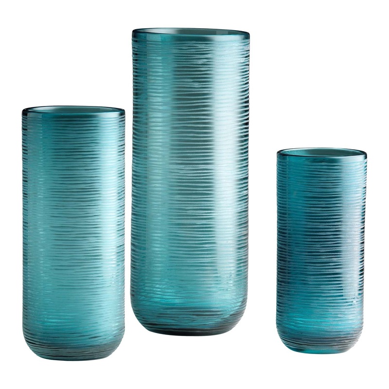 Libra Vase in Aqua