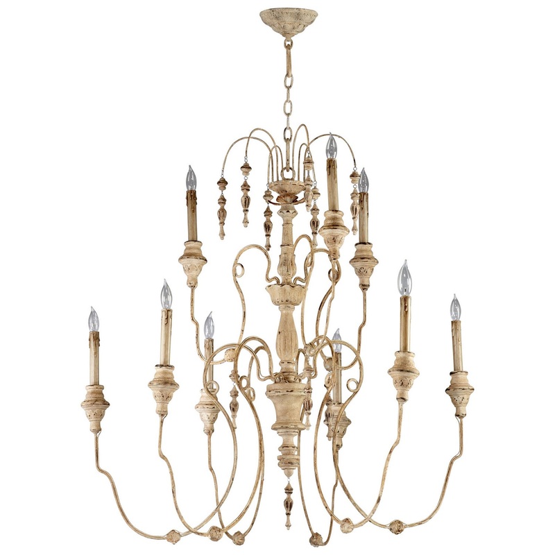 Maison Nine Light Chandelier in Persian White