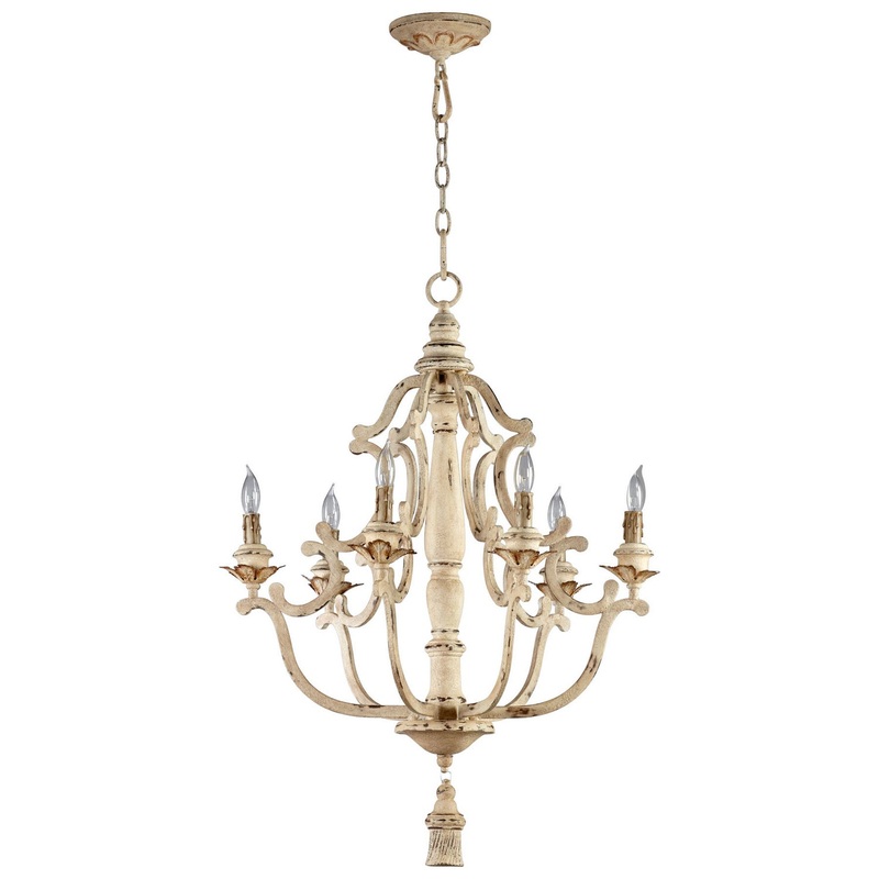 Maison Six Light Chandelier in Persian White