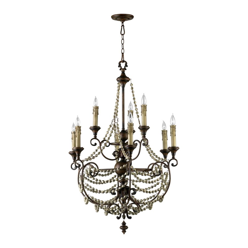 Meriel Nine Light Chandelier in Antiqued Sienna