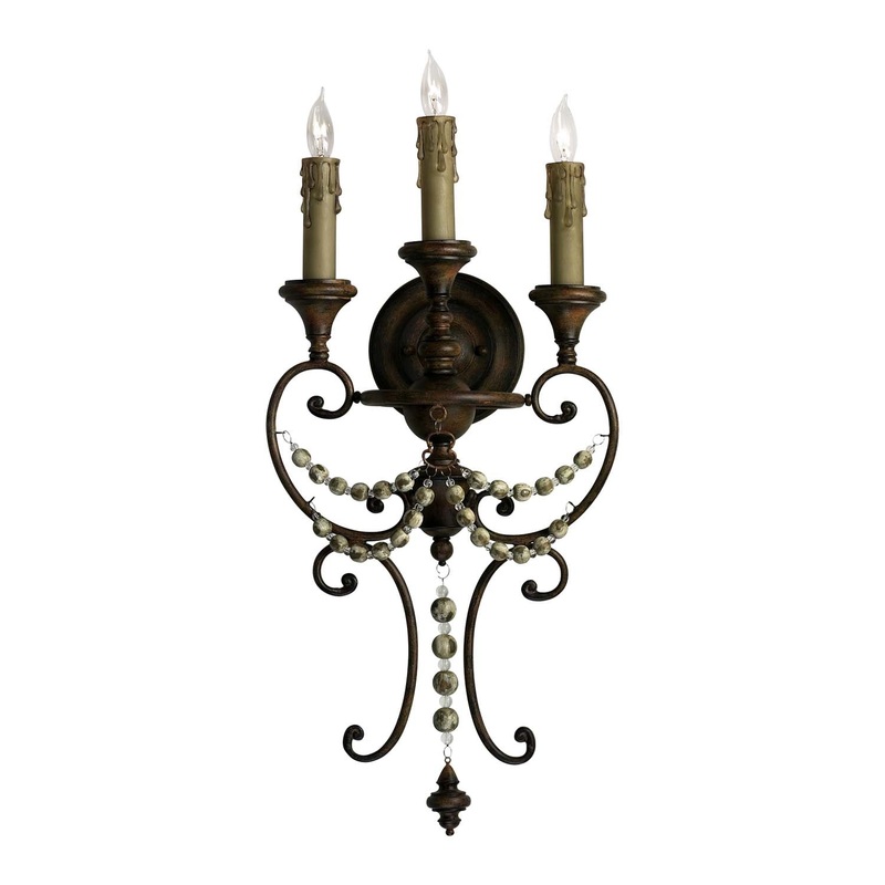 Meriel Three Light Wall Bracket in Antiqued Sienna