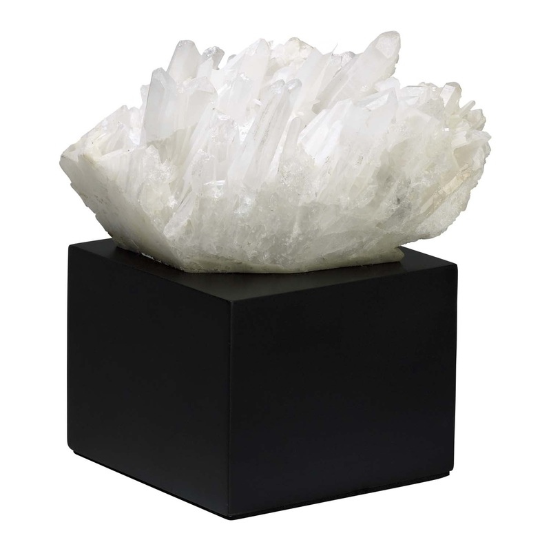Quartz Sculpture in Black And White Crystal