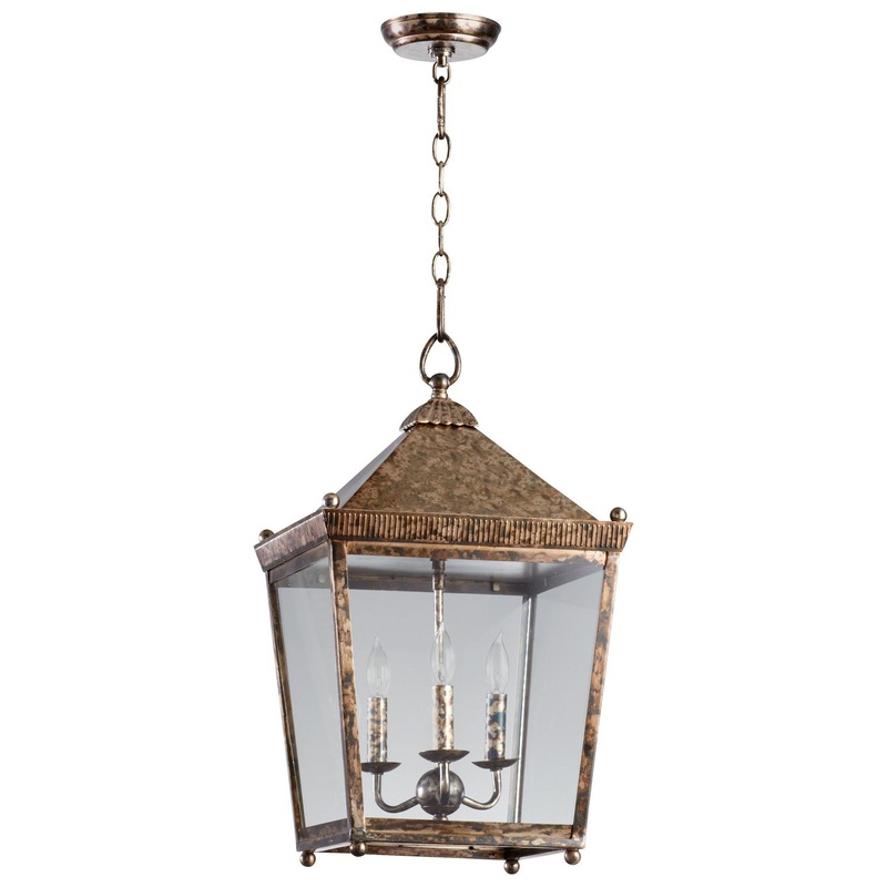 Ranch House Three Light Lantern in Rustic Acid