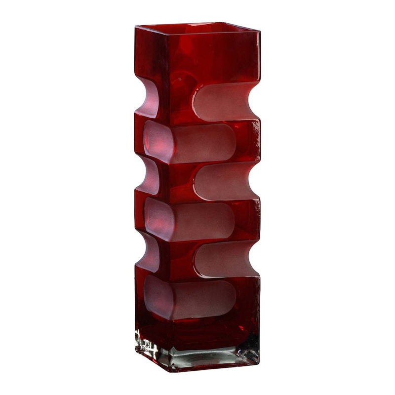 Ruby Etched Vase in Red