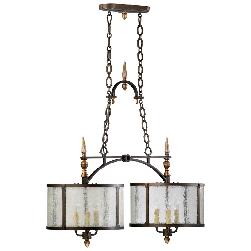 San Giorgio Six Light Island Pendant in Oiled Bronze