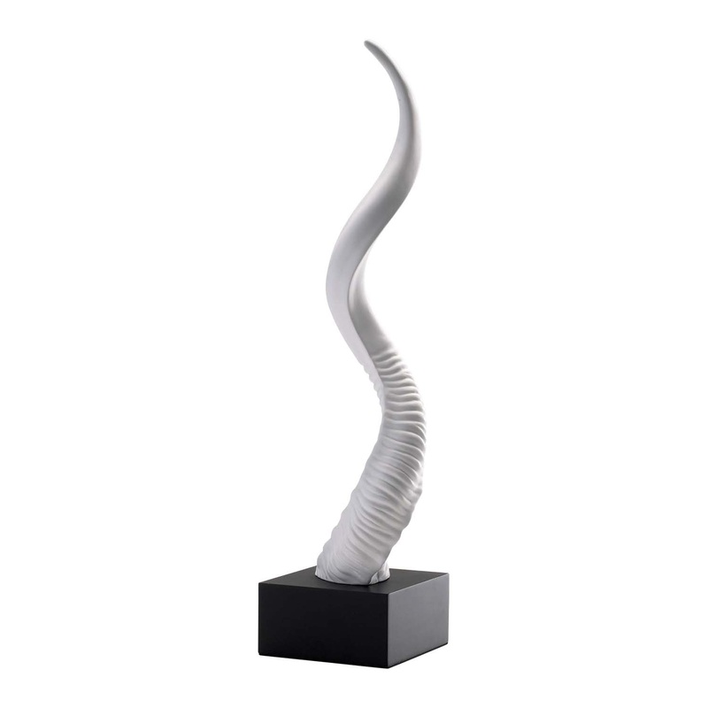 Sculptured Horn Sculpture in White