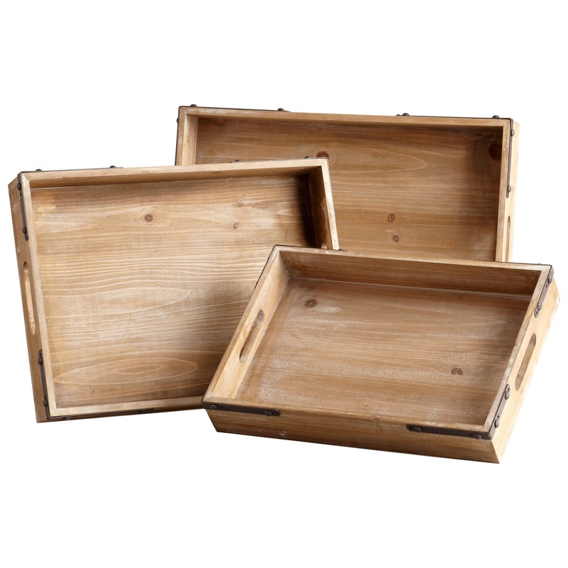 Staton Trays in Washed Oak