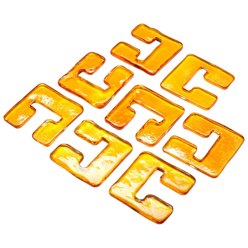 Tension Set Glass Links in Orange