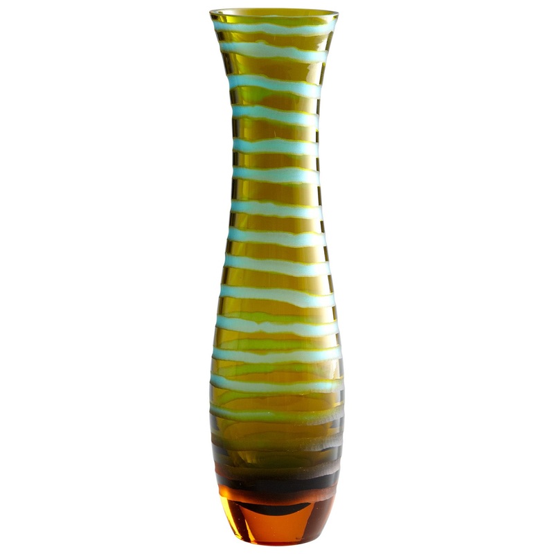 Vases & Bowls Vase in Cyan Blue And Orange