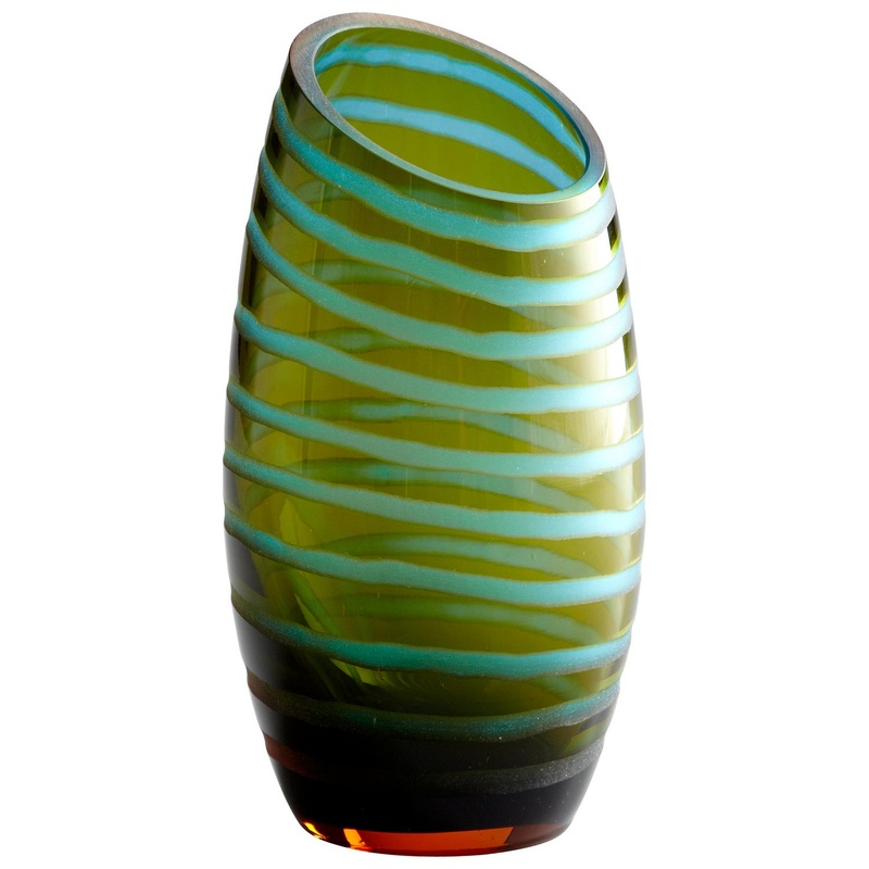Vases Vase in Cyan Blue And Orange
