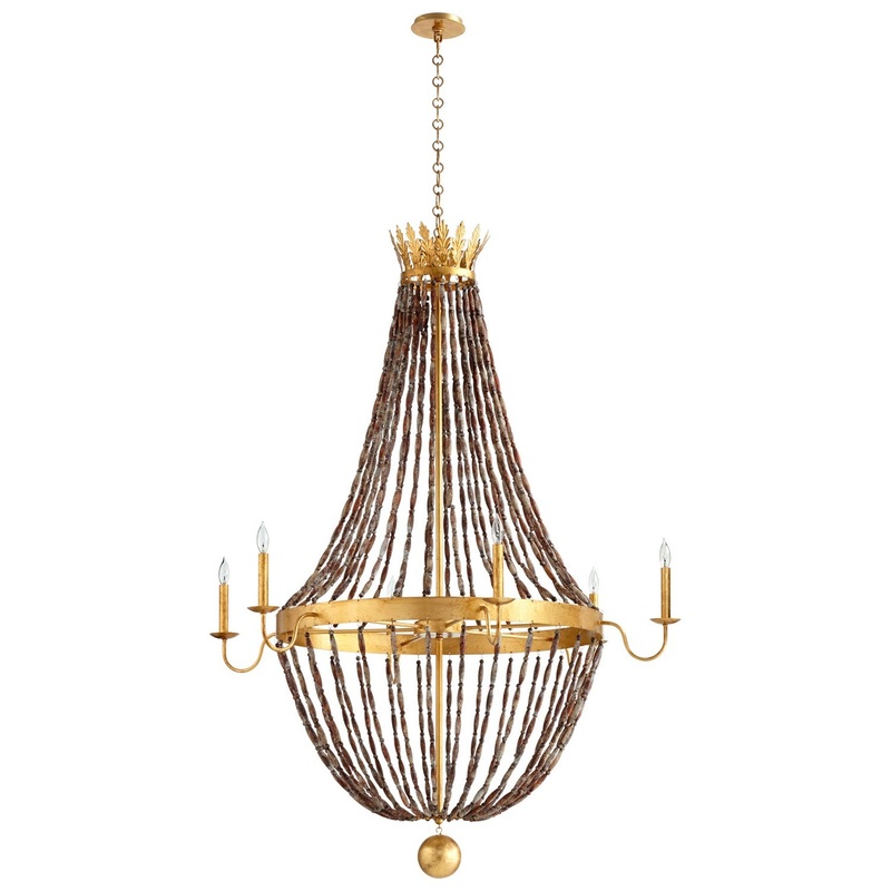 Alessia Six Light Chandelier in Gold Leaf