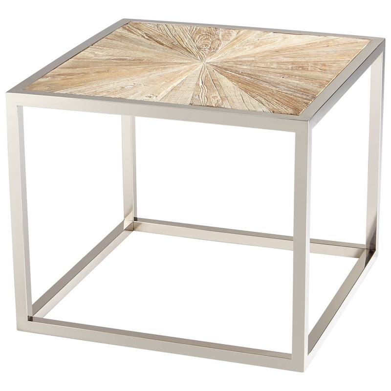 Aspen Side Table in Black Forest Grove And Chrome