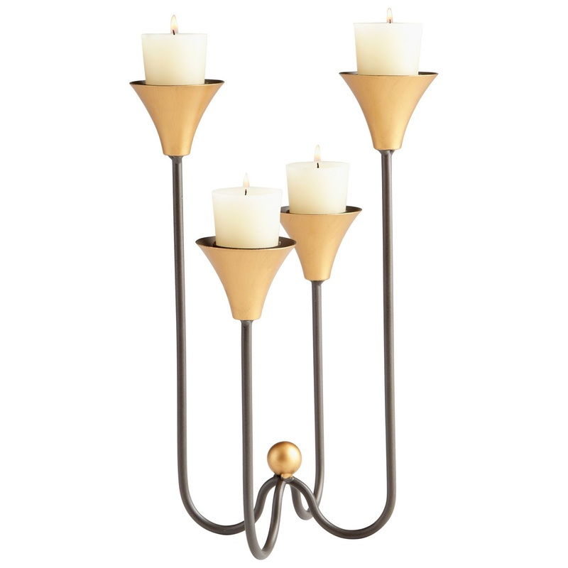 Bell Tower Candelabra in Gold