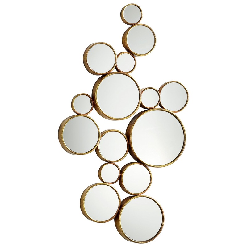 Bubbles Mirror in Gold