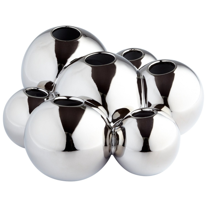 Bubbles Vase in Chrome