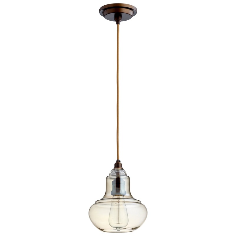 Camille One Light Pendant in Oiled Bronze