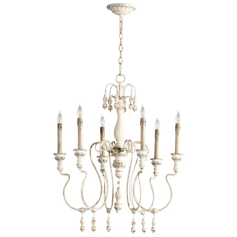 Chantal Six Light Chandelier in Parisian Blue