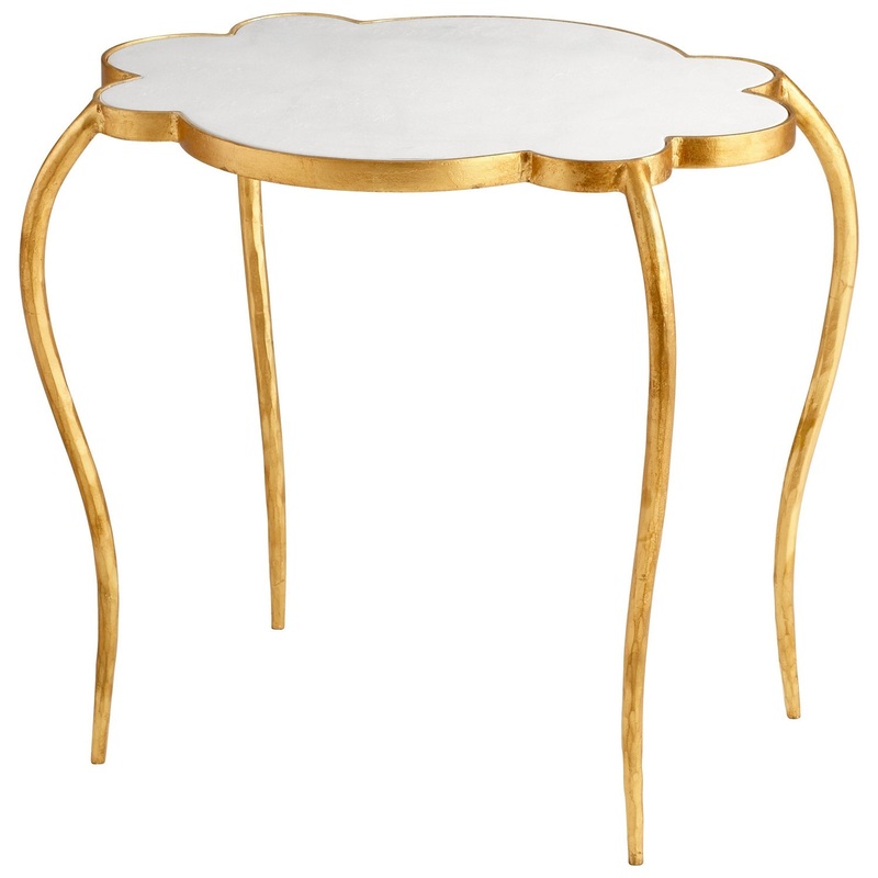Flora Side Table in Gold Leaf
