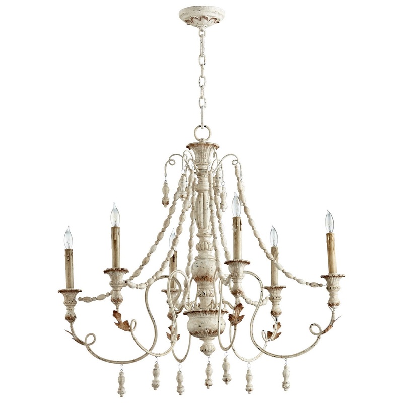 Lyon Six Light Chandelier in Persian White