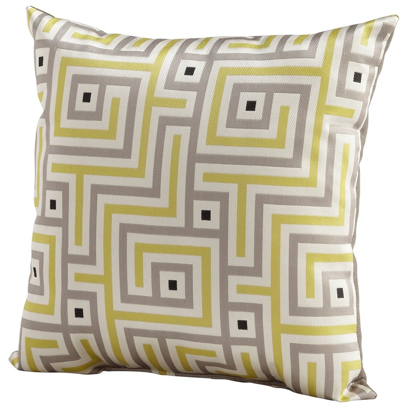 Maze Pillow in Lime Green