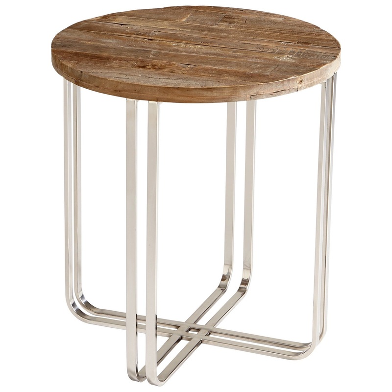 Montrose Side Table in Black Forest Grove And Chrome