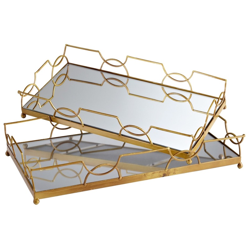 Nephrite Tray in Antique Gold