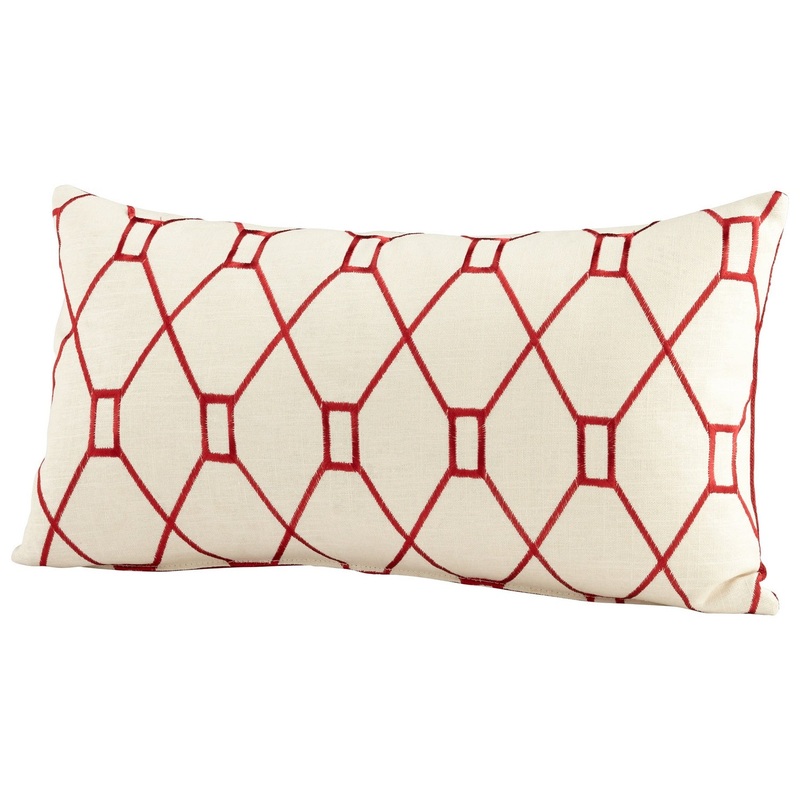 Obstruction Pillow in Red/White