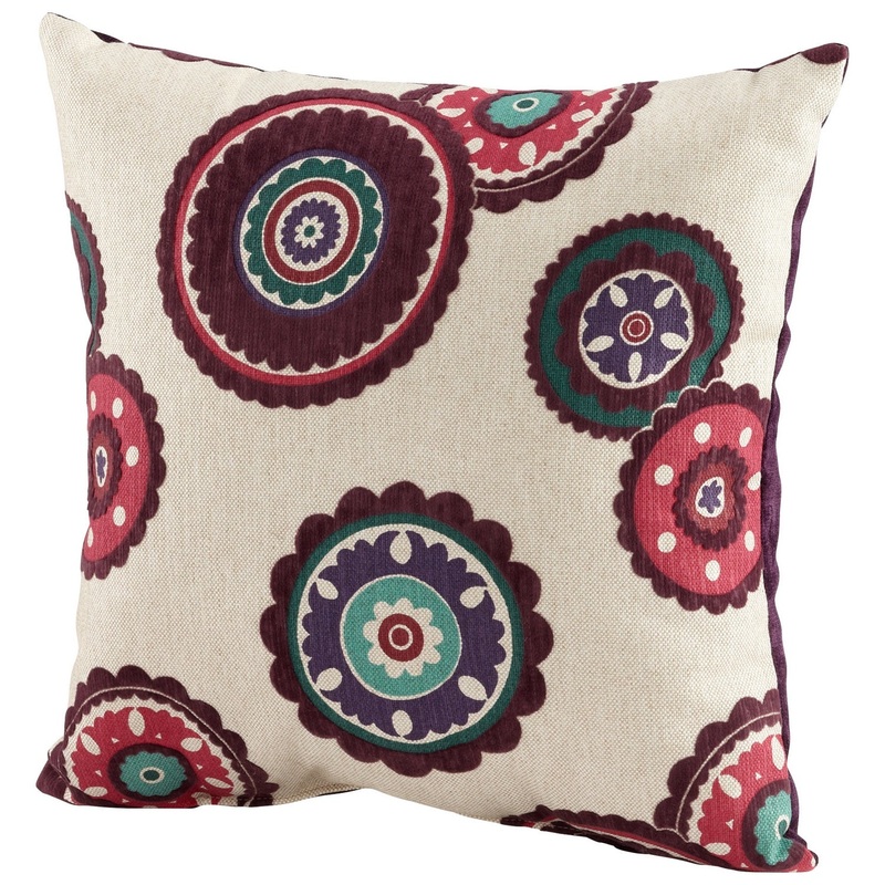 Peony Pillow in Fuschia/White